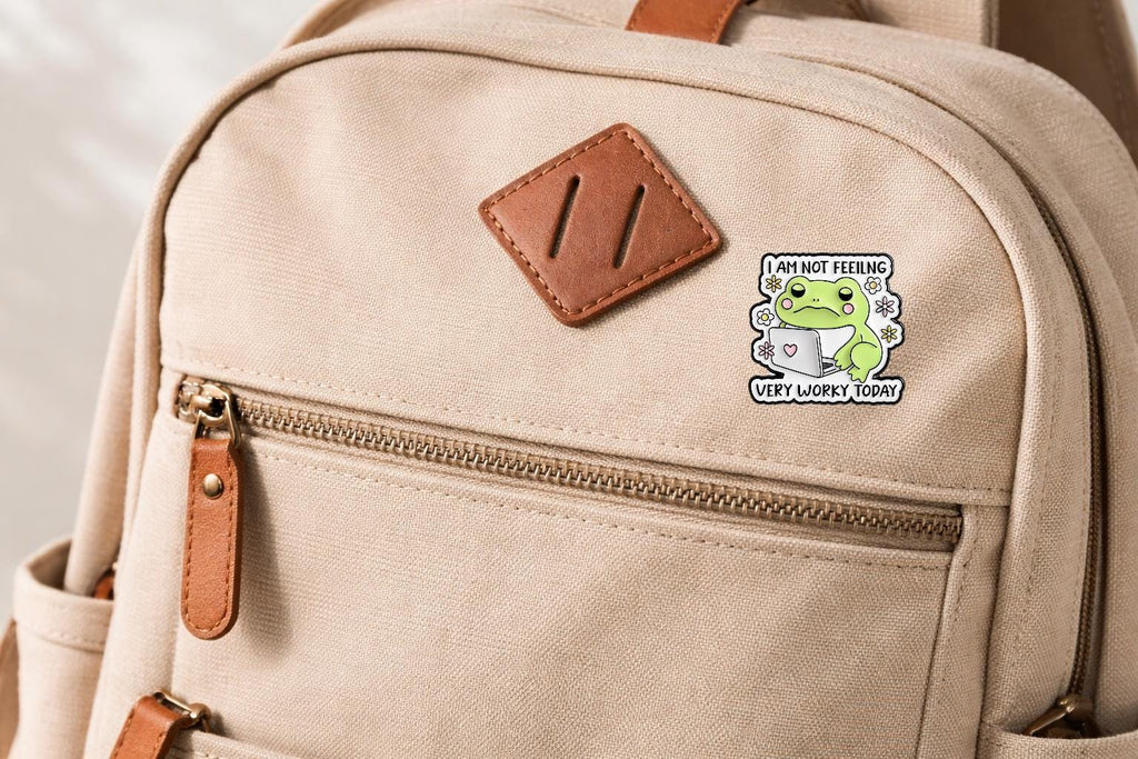 Workplace Work Frog Enamel Pins Funny Frog I Am Not Feeling Very Worky Today Brooch Badge Gift for Office Workers