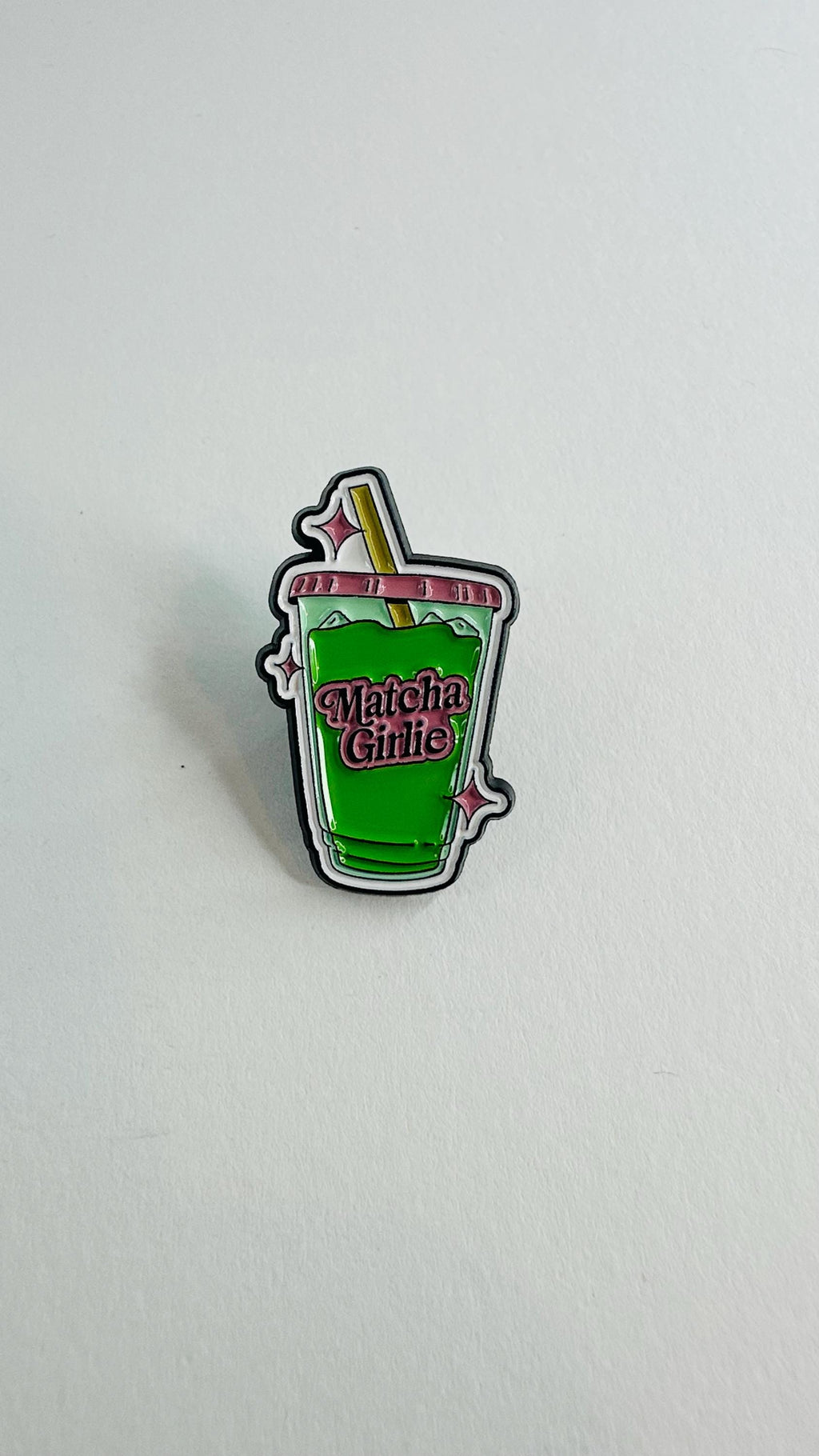 Matcha Girlie Enamel Pin – “I Love You So Matcha” Brooch – Cute Tea Lover Badge