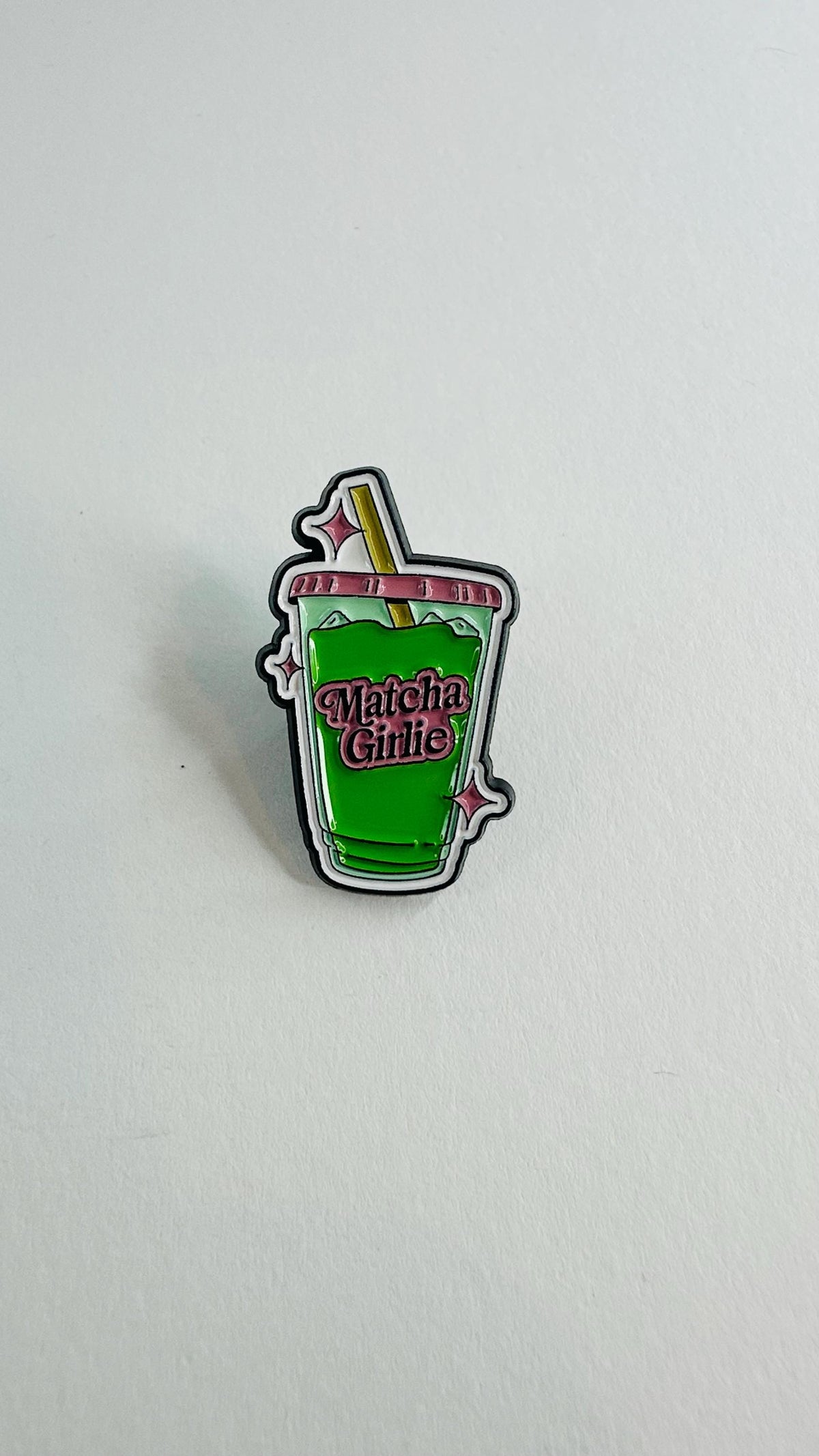 Matcha Girlie Enamel Pin – “I Love You So Matcha” Brooch – Cute Tea Lover Badge
