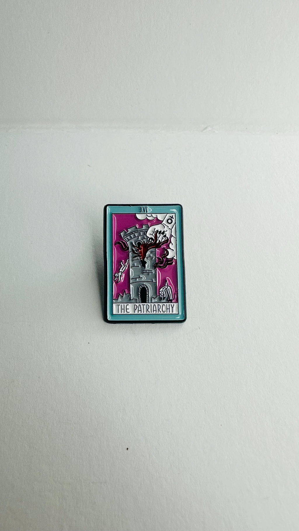 The Patriarchy Tarot Card Enamel Pin Feminist Gift Women Empowerment Brooch Witchy Tarot Badge Feminism Lapel Pin Bookish Accessory