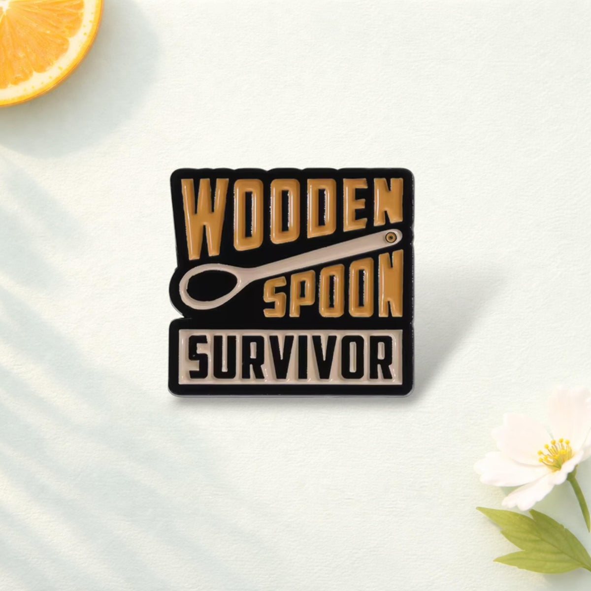 Enamel Pins Wooden Spoon Survivor Brooch Lapel Badge Jewelry Gift Accessories