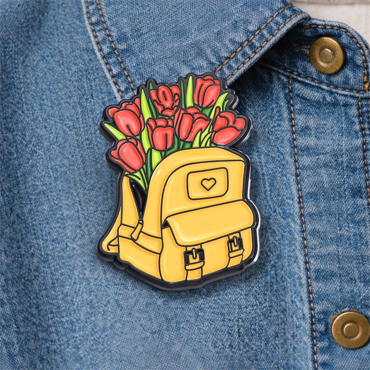 Floral Bicycle Car Enamel Pin Cute Creative Flower Cartoon Brooch Funny Artistic Lapel Badge Backpack Jewelry Gift