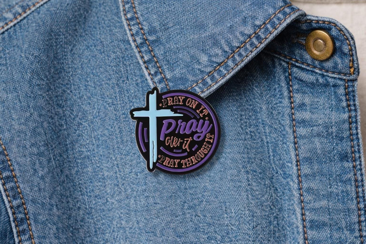 Faith Based Enamel Pin Pray Always Christian Quote Religious Brooch Inspirational Jewelry Gift for Believers Friends