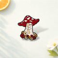 Wandering Ghost Enamel Pin Mushroom Umbrella Halloween Spooky Brooch Lapel Badge Jewelry Gift for Friends