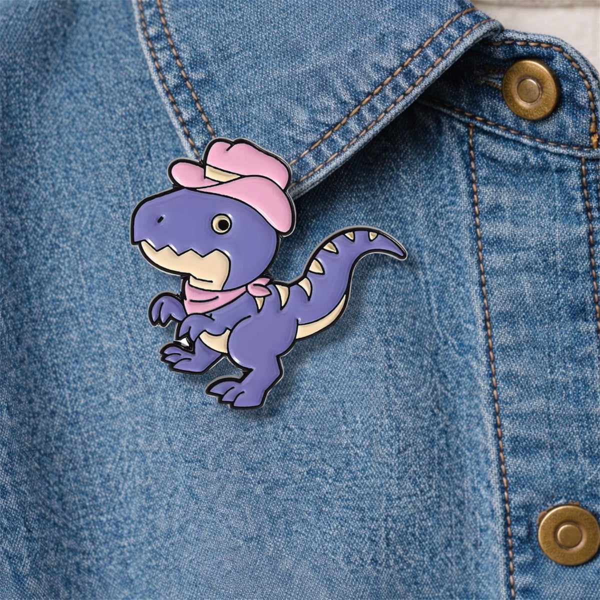 Happy Green Dinosaur Enamel Pin Cute Cartoon Animal Brooch Lapel Badge Jewelry Gift