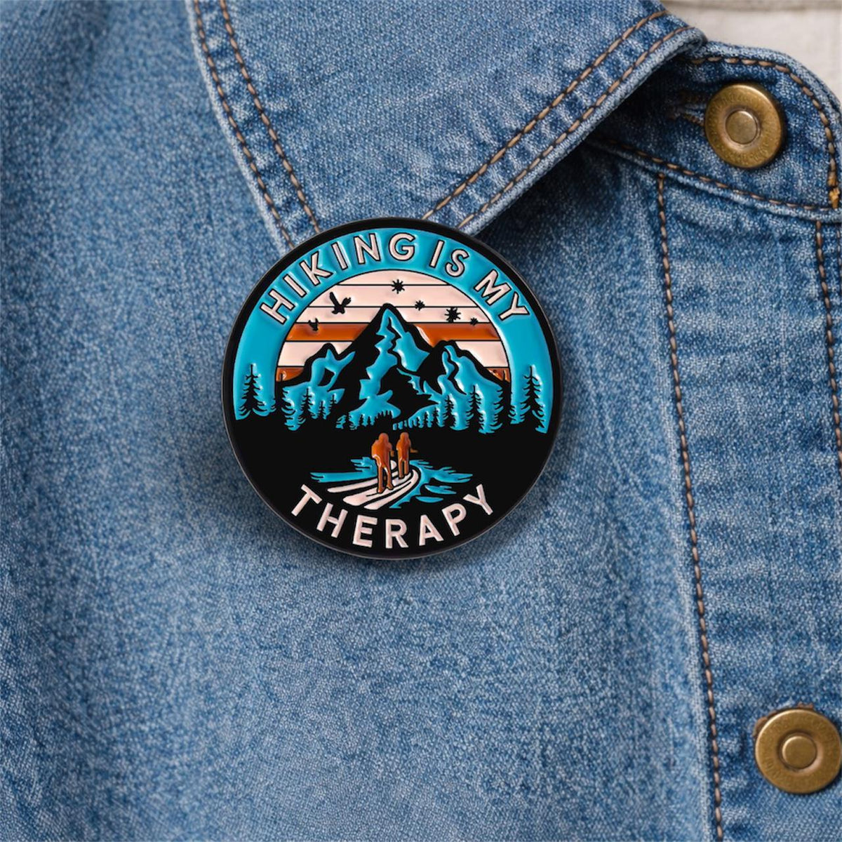 Hiking Adventure Enamel Pin Outdoor Travel Brooch Lapel Badge Motivational Quote Jewelry Gifts for Friends