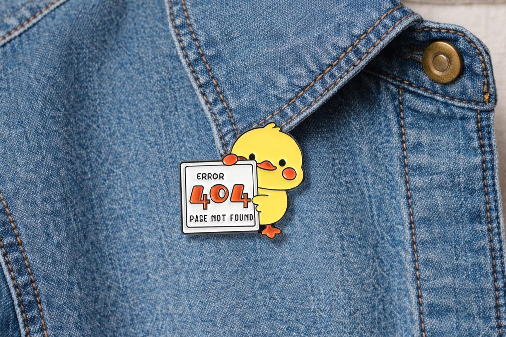 Meowtivation Not Found Enamel Pins Animal 404 Error Cute Cartoon Cat Duck Rabbit Brooch Wholesale