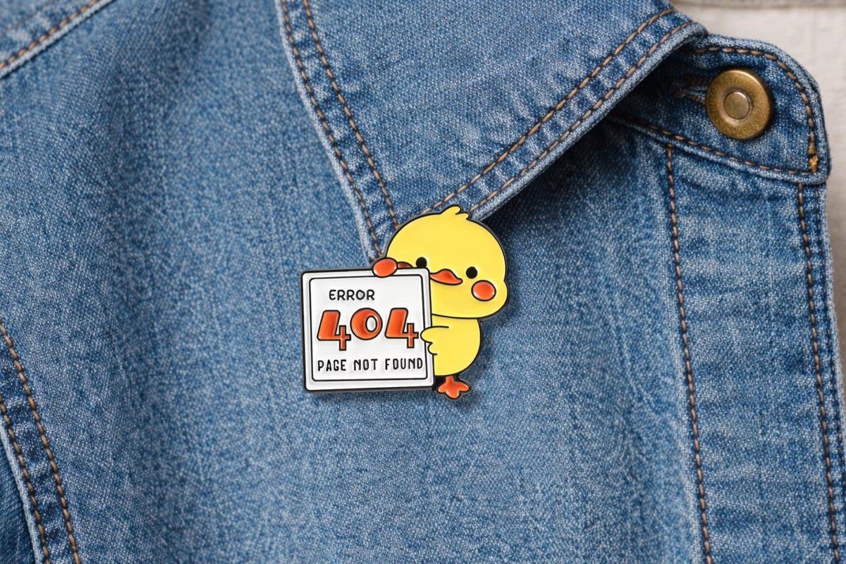 Meowtivation Not Found Enamel Pins Animal 404 Error Cute Cartoon Cat Duck Rabbit Brooch Wholesale