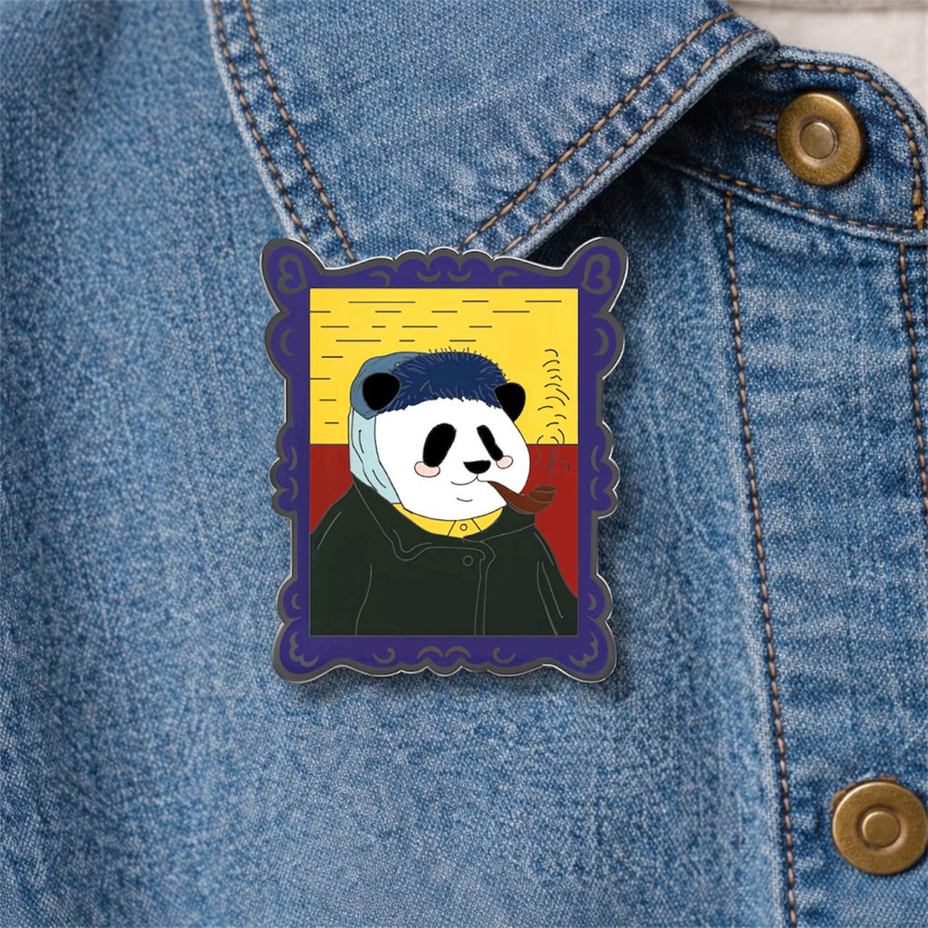 Panda Eat Bamboo and Hot Pot Enamel Pin Charming Naive Panda Brooch Lapel Badge Cute Cartoon Animal Jewelry Gift