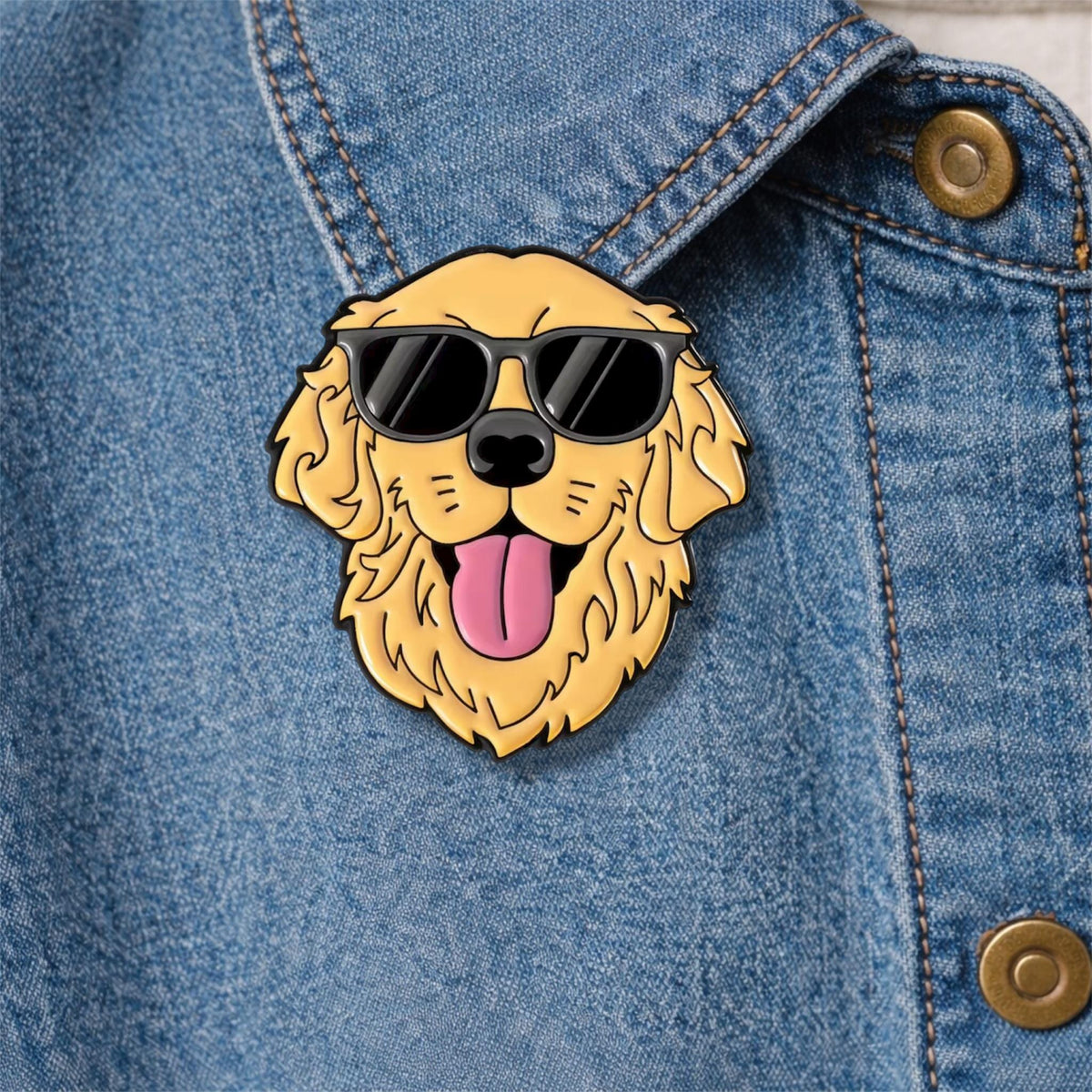 Golden Retriever German Shepherd Husky Enamel Pin Cool Dog With Sunglasses Brooch Lapel Badge Cute Jewelry