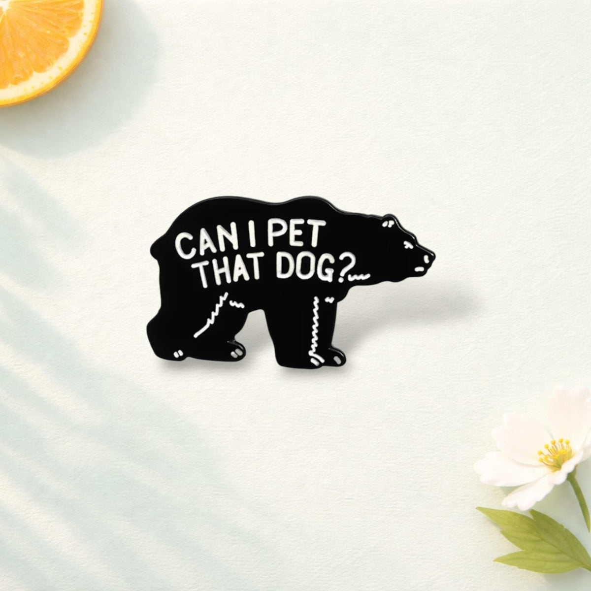 Can I Pet That Dog Enamel Pin – Funny Cartoon Metal Brooch – Lapel Badge Jewelry Backpack Accessories Gift