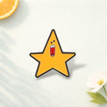 Funny Star Enamel Pin Cartoon Starfish Badge Screaming Yellow Star Brooch Cute Kawaii Lapel Pin Creative Jewelry Gift