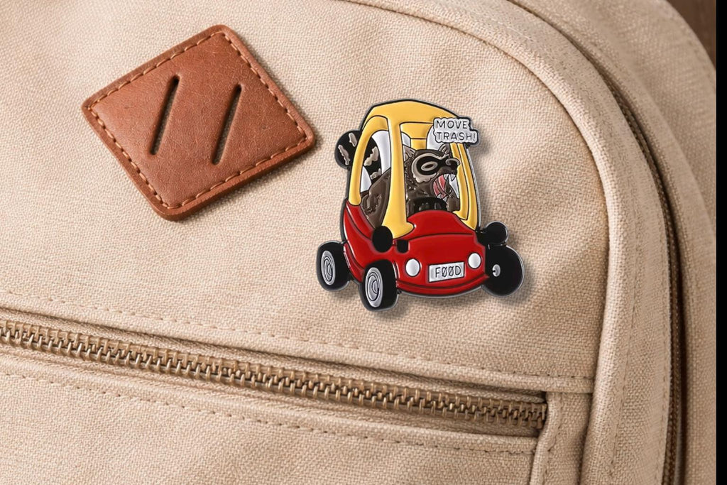 Goose With Car Funny Enamel Pins Honking Bird Brooches Lapel Badge Animal Jewelry Gift