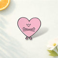 Cute Pink Heart Character Enamel Pin – Cartoon Love Heart Man Kawaii Metal Badge – Lapel Brooch for Backpack Jacket Gift