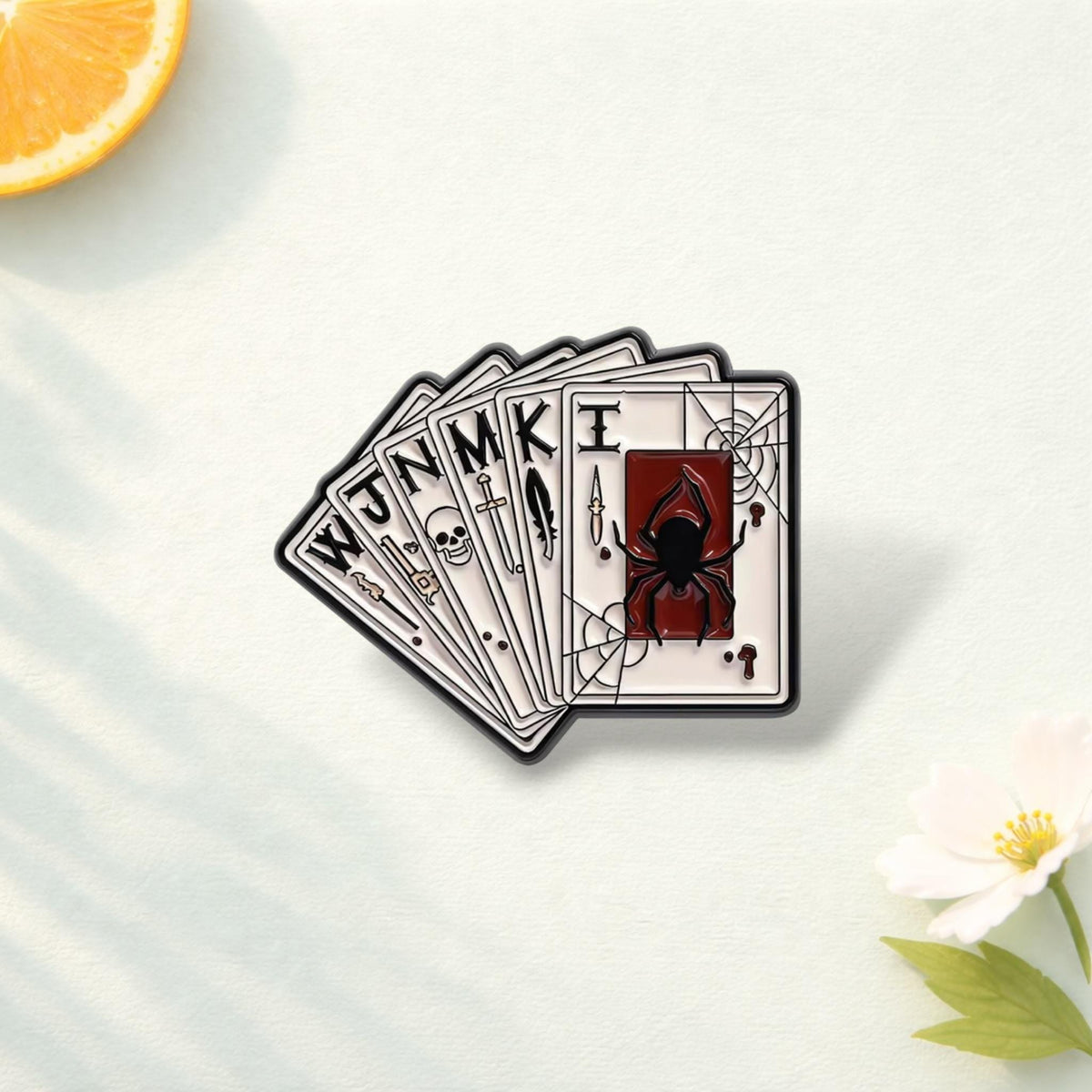 Six of Crows Enamel Pin No Mourners No Funerals Red Rose Crow Brooch Fantasy Book Lover Gift Grishaverse Inspired Lapel Badge
