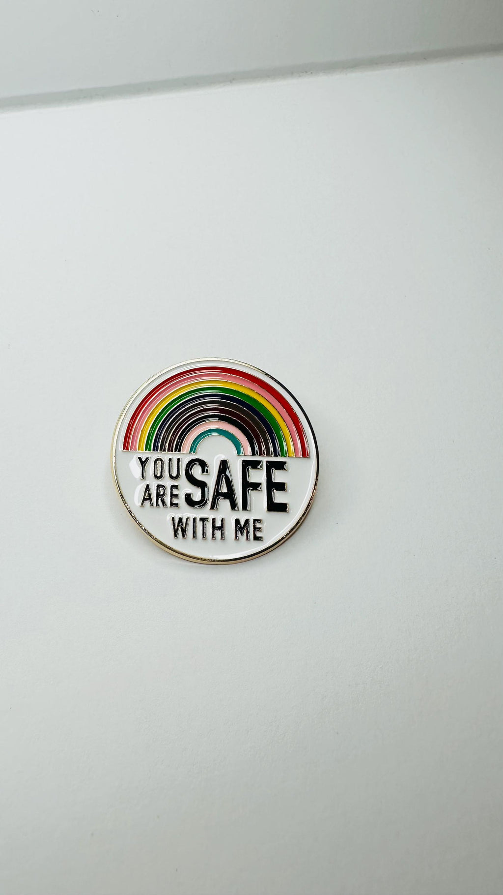 You Are Safe With Me Enamel Pins Rainbow Flag Brooch Pride Theme Lapel Badge Jewelry Gift for LGBT Friends Clothes
