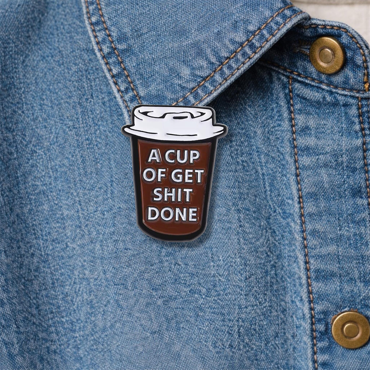 Coffee Is Key to Survival Enamel Pin Cartoon Brain and Cup Brooch Lapel Badge Jewelry Gift for Coffee Lovers