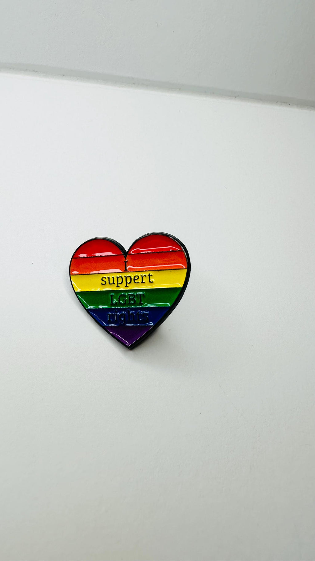I Support LGBT Rights Enamel Pins rainbow Heart Pride Brooch Lapel Badge Jewelry Backpack Clothes