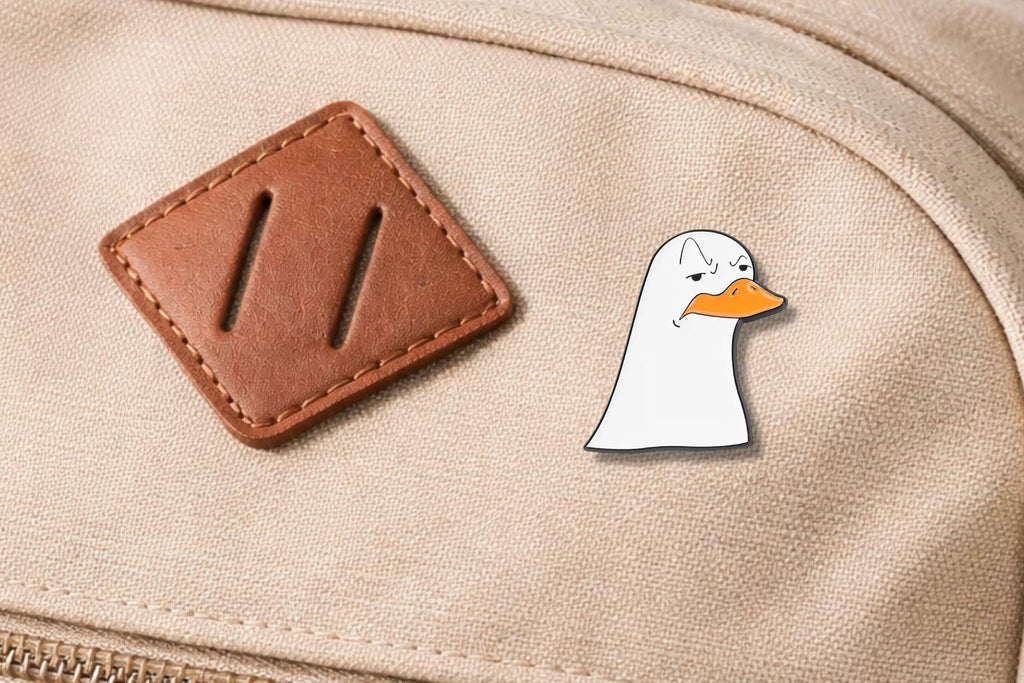 Arrogant Impatient Animal Enamel Pin – Funny Frowning Crocodile & Gull Brooch – Meme Expression Lapel Badge – Quirky Animal Jewelry Gift