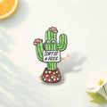 Cute Cartoon Green  Blue Cactus Enamel Pin - Zinc Alloy Badge for Backpacks, Hats & Jackets - Minimalist Humorous Accessory