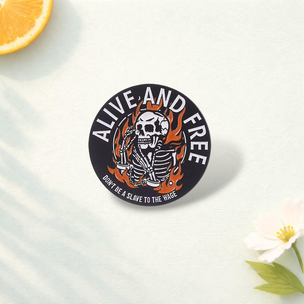 Gothic Punk Skull Enamel Pin – Funny Humor Quote Brooch – Lapel Badge Fashion Jewelry Gift for Friends