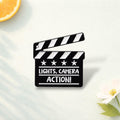 Main Character Energy Enamel Pin Movie Clapperboard Badge Film Lover Gift Funny Quote Brooch Lapel Pin Jewelry for Friends Fans