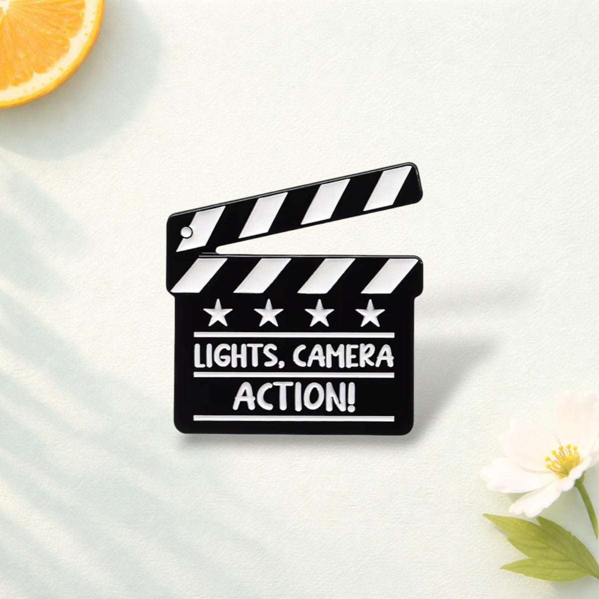Main Character Energy Enamel Pin Movie Clapperboard Badge Film Lover Gift Funny Quote Brooch Lapel Pin Jewelry for Friends Fans