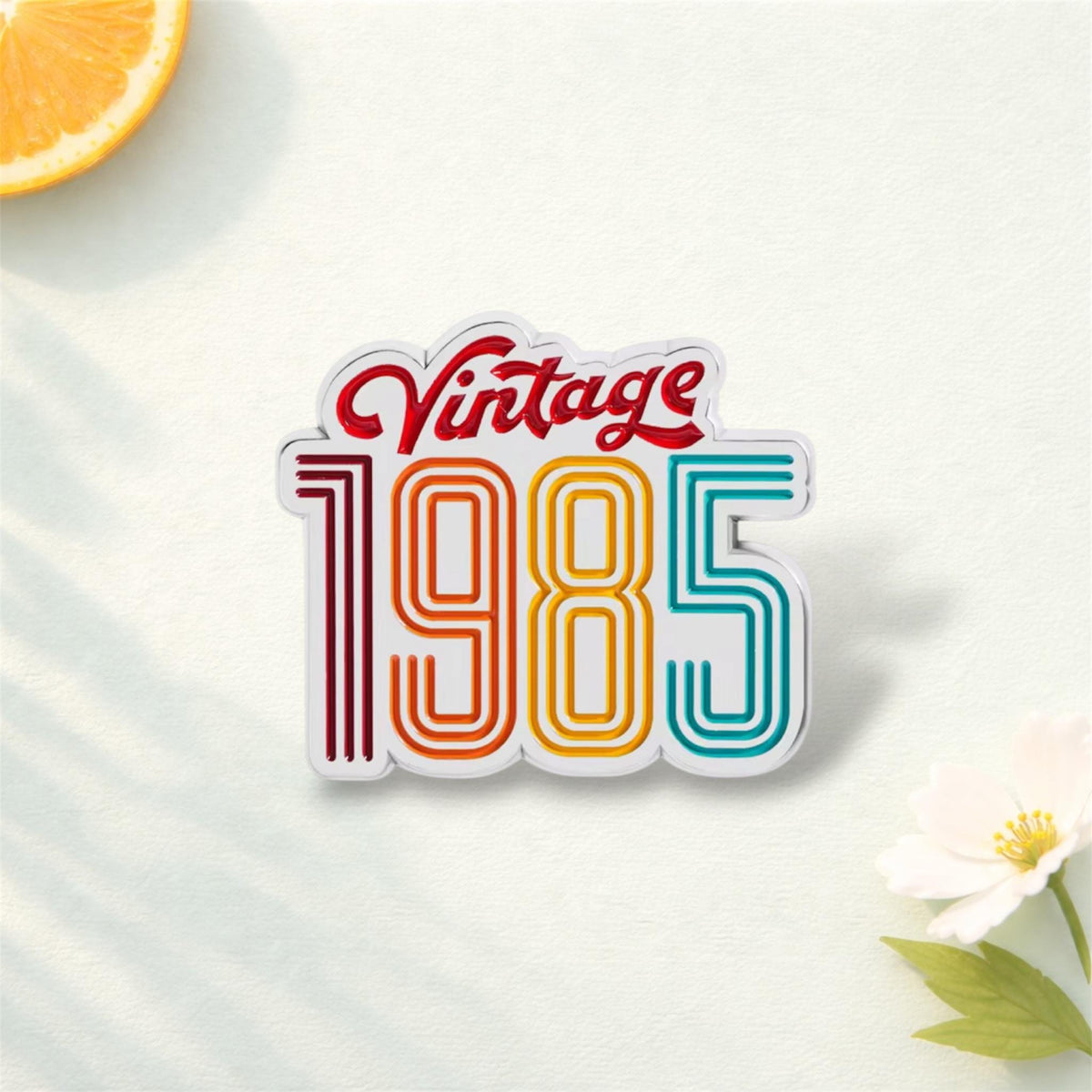 Vintage 1985 Enamel Pin Retro Limited Edition Brooch 80s Style Badge Backpack Lapel Fashion Jewelry Gift