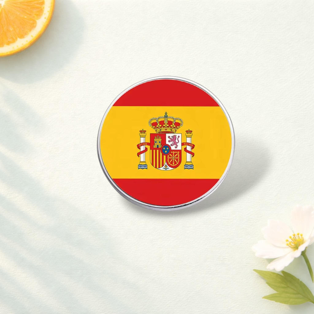 Flag Metal Pin Badge Round Lapel Pin Cartoon Inspirational Quote Animal Plant Figure Medical Badge Brooch Gift for Backpack Clothing