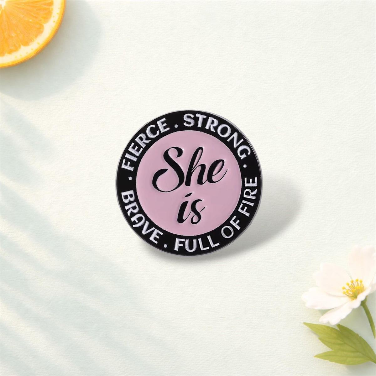 Feminist Power Quote Enamel Pin – Strong Women Empowerment Brooch – Lapel Badge Jewelry Gift for Friends