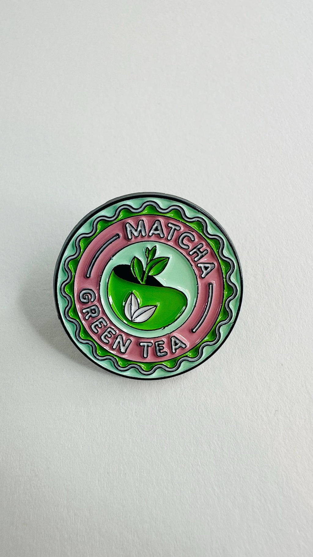 Matcha Girlie Enamel Pin – “I Love You So Matcha” Brooch – Cute Tea Lover Badge