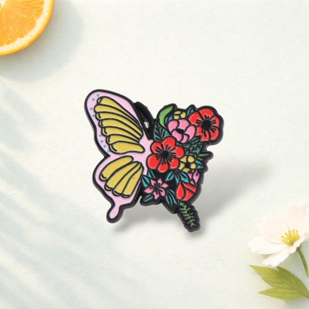 Cute Butterfly Enamel Pin Cartoon Butterfly Brooch Colorful Lapel Pin Jewelry for Bags Jackets Hats Clothing Gift for Women Butterfly Lovers