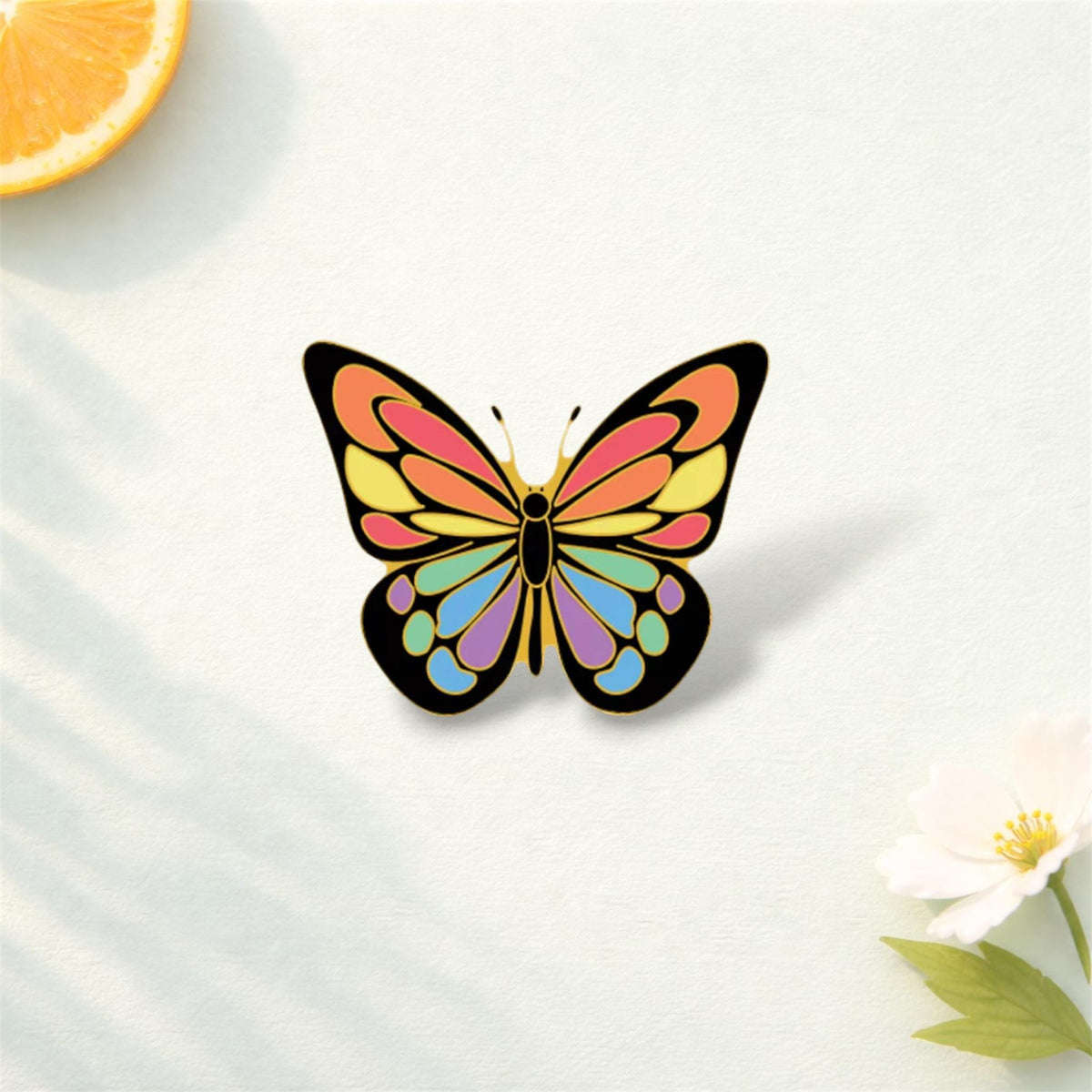 Rainbow Butterfly Enamel Pin – LGBTQ Pride Metal Badge – Colorful Insect Lapel Brooch – Cute Pride Gift for Friends Backpack Jacket Decor
