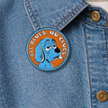 ALL BLUES Enamel Pin Cartoon Anime Blue Sad Dog Smoking Brooch Lapel Backpack Badge