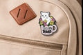 Paw Power Floral Pet Lover Cup Enamel Pins Cute White cat Dog Animal Brooch Lapel Badge