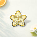 Cute Star Enamel Pin Set Inspirational Quote Brooch Kawaii Star Badge Backpack Decoration Lapel Pin Jewelry Gift for Friends