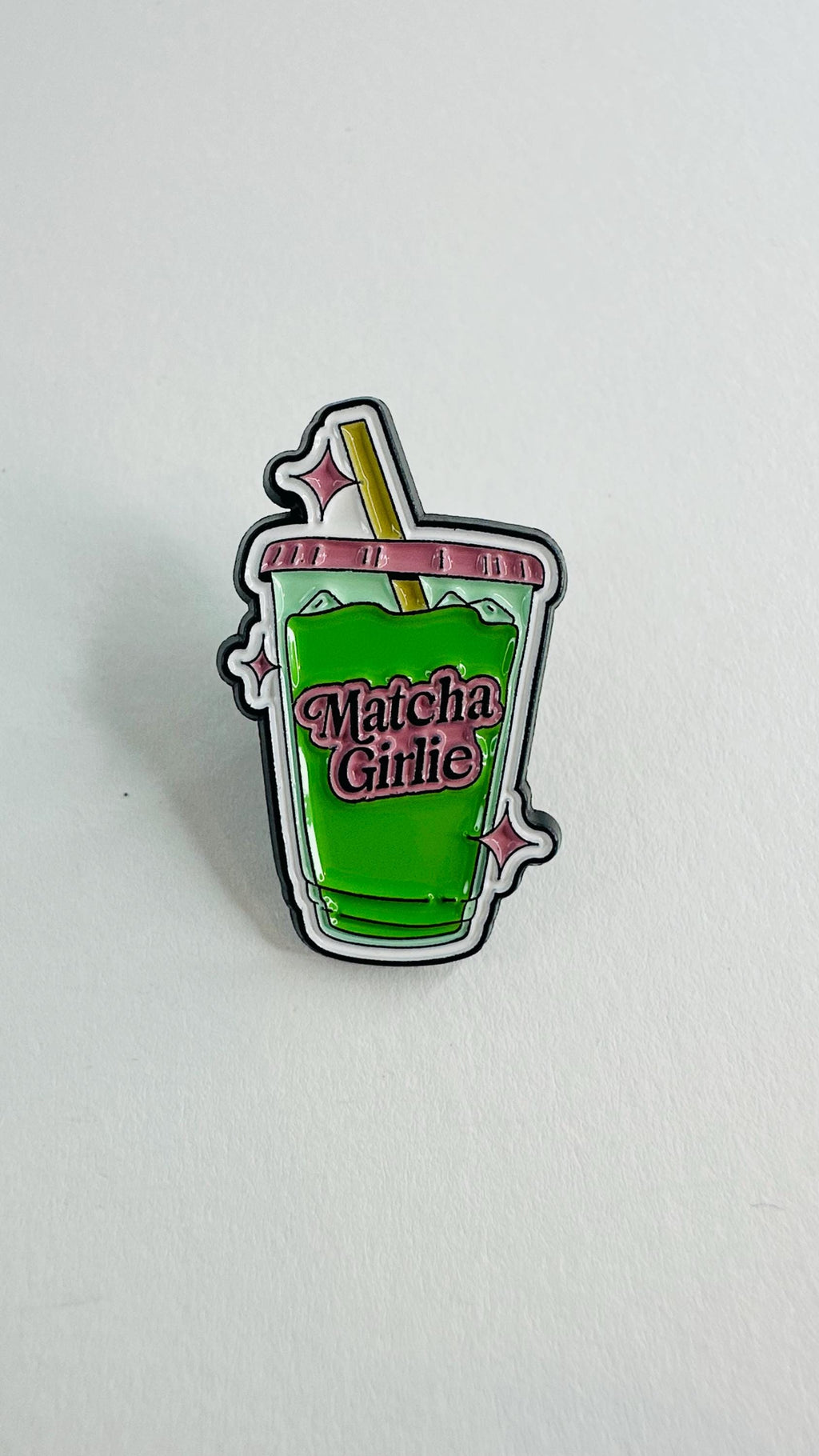 Matcha Girlie Enamel Pin – “I Love You So Matcha” Brooch – Cute Tea Lover Badge