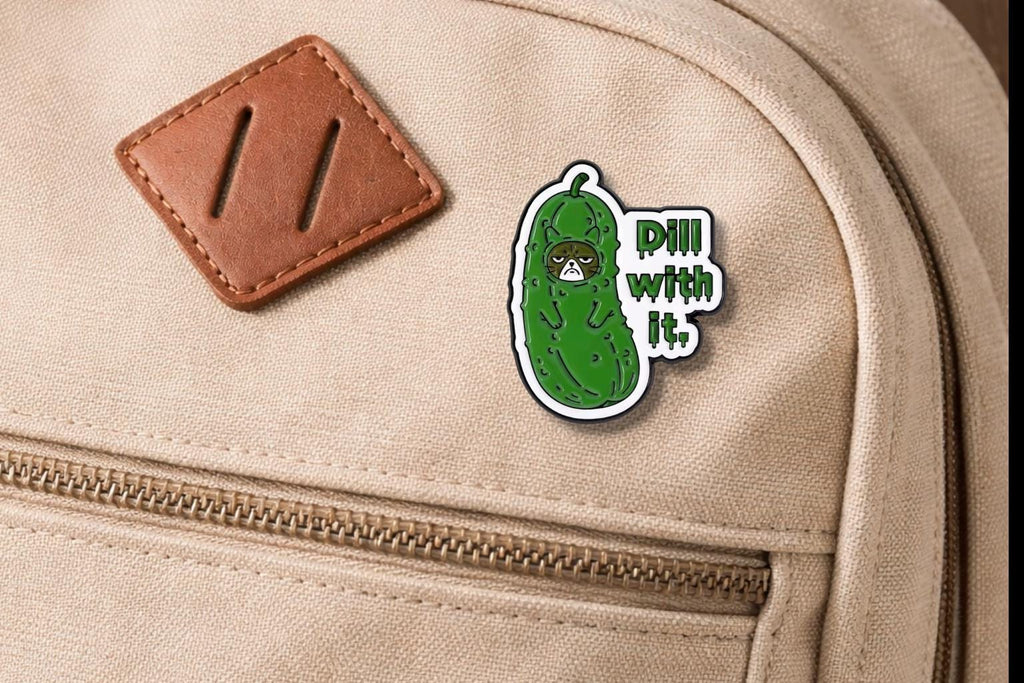 Creative Pickled Duck and Cat Enamel Pin Dill With It Pickle Hat Cat Brooch Lapel Badge Jewelry