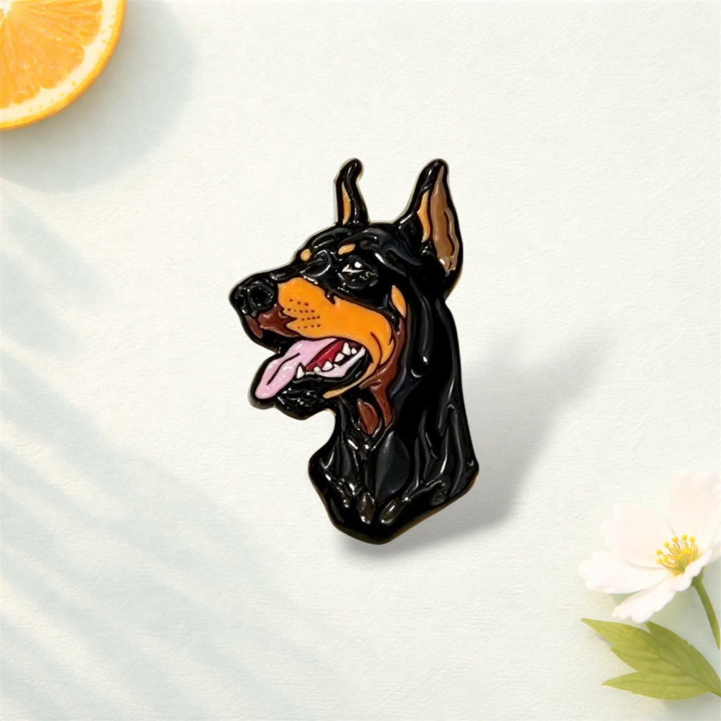 Dog Enamel Pin Custom Dog Lover Brooch Pomeranian Yorkshire Terrier Doberman Pug Lapel Pin Backpack Clothing Gift