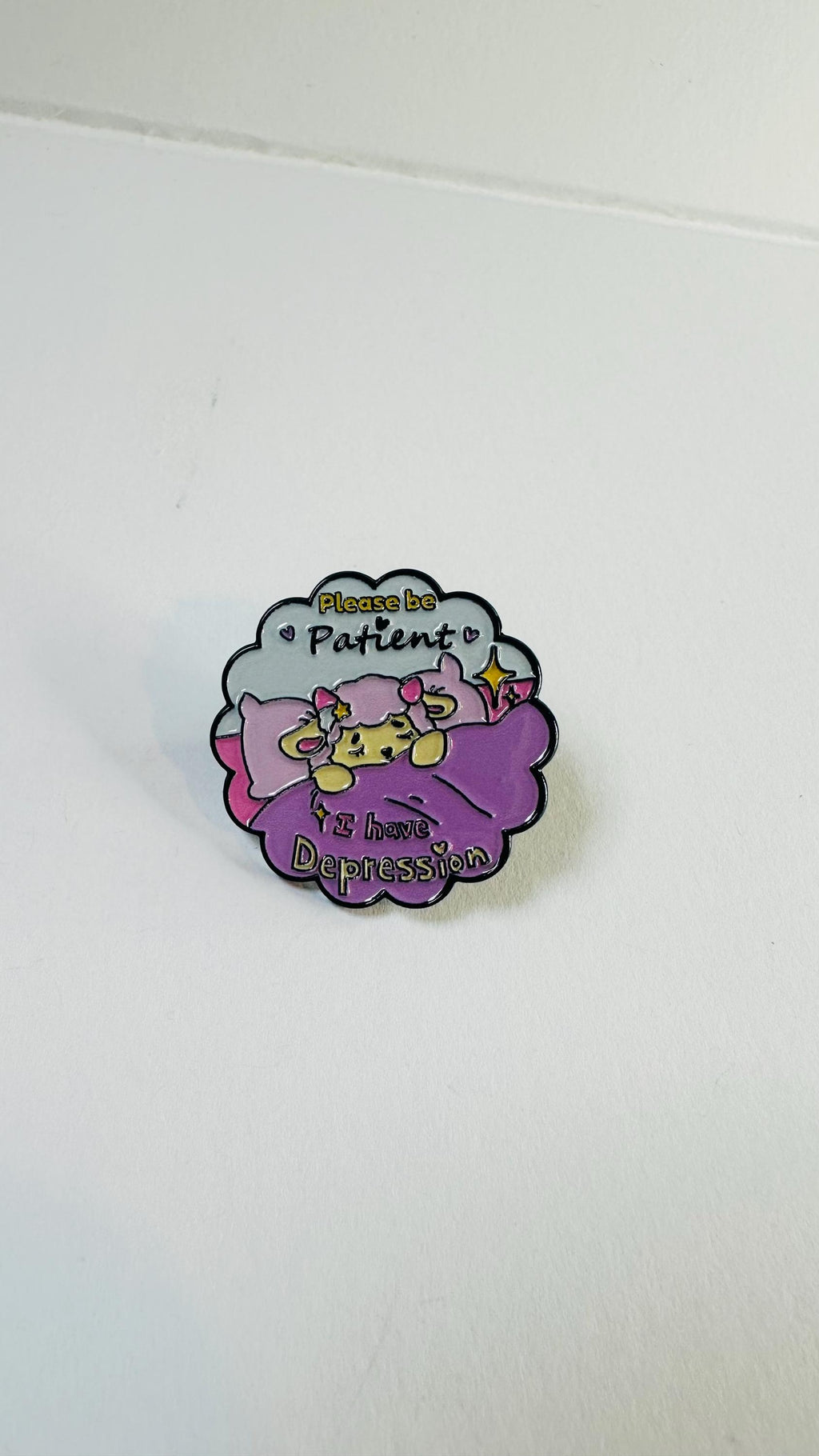 Funny Mental Health Enamel Pin – Cute Sheep Duck Skull Cartoon Brooch – Dark Humor Tombstone Lapel Badge – Quirky Aesthetic Jewelry Gift