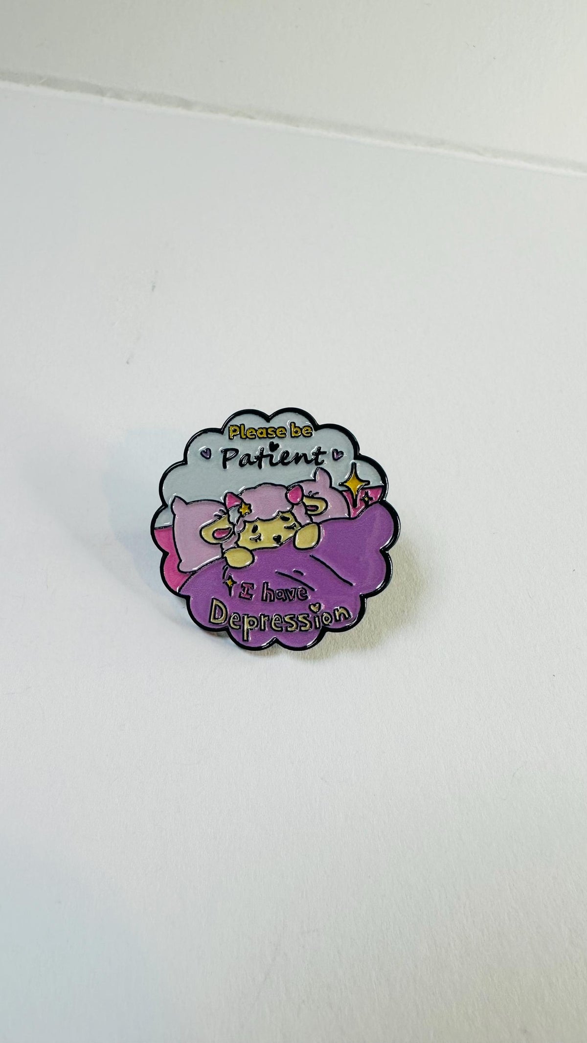 Funny Mental Health Enamel Pin – Cute Sheep Duck Skull Cartoon Brooch – Dark Humor Tombstone Lapel Badge – Quirky Aesthetic Jewelry Gift