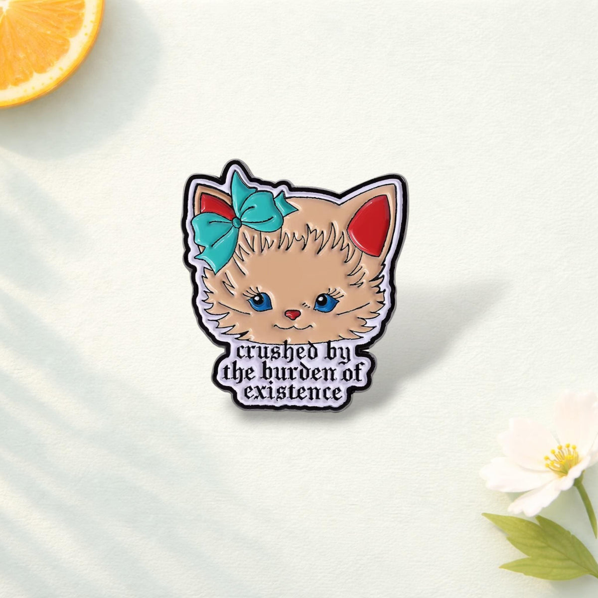 Cute Sad Cat Enamel Pin Cartoon Kitten Brooch Funny Animal Badge Lapel Pin Backpack Clothes Jewelry Gift for Friends