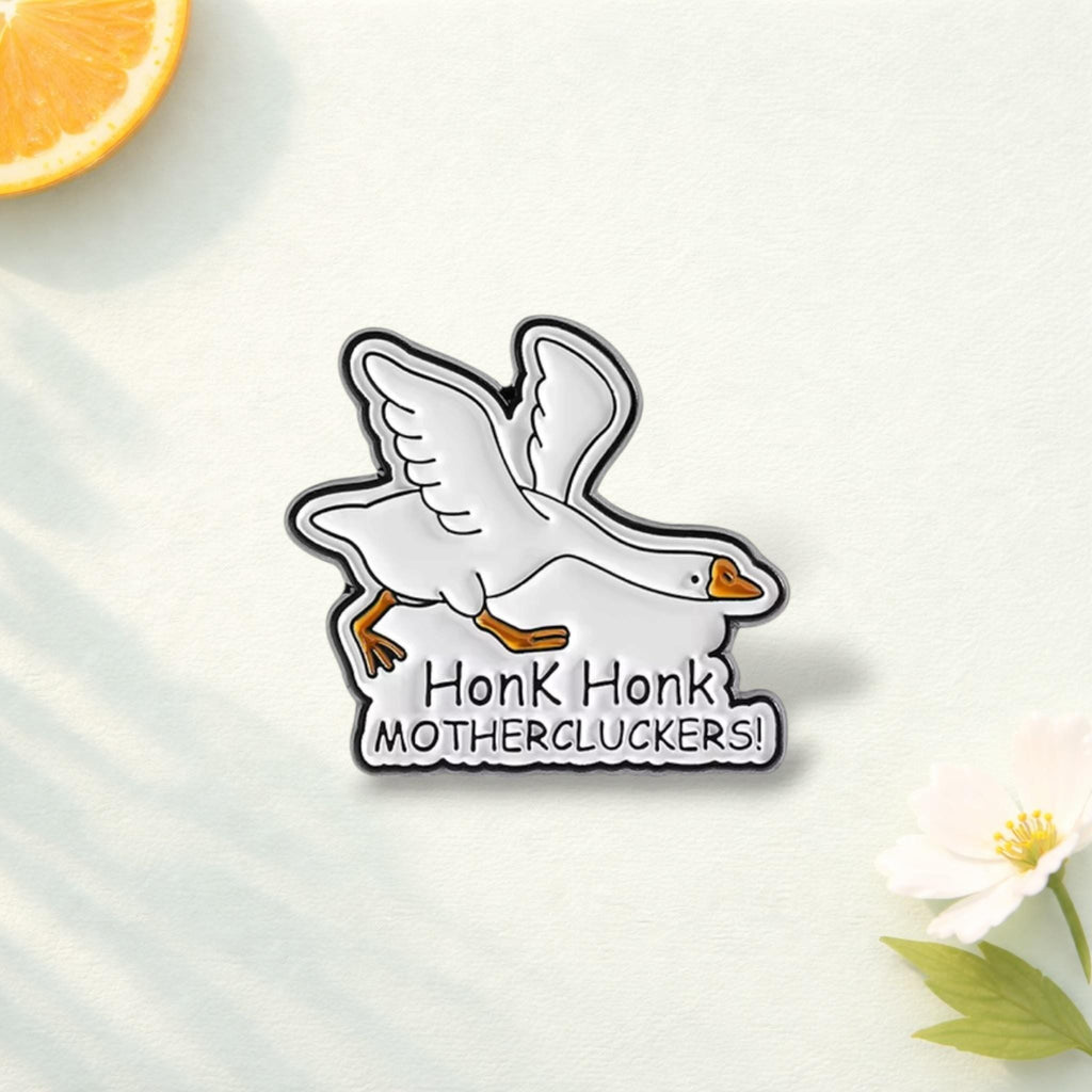 Funny Goose Enamel Pin Oh My Gooseness Brooch Cute Animal Badge Goose Lover Gift Lapel Pin Kawaii Bird Jewelry Gift for Kids