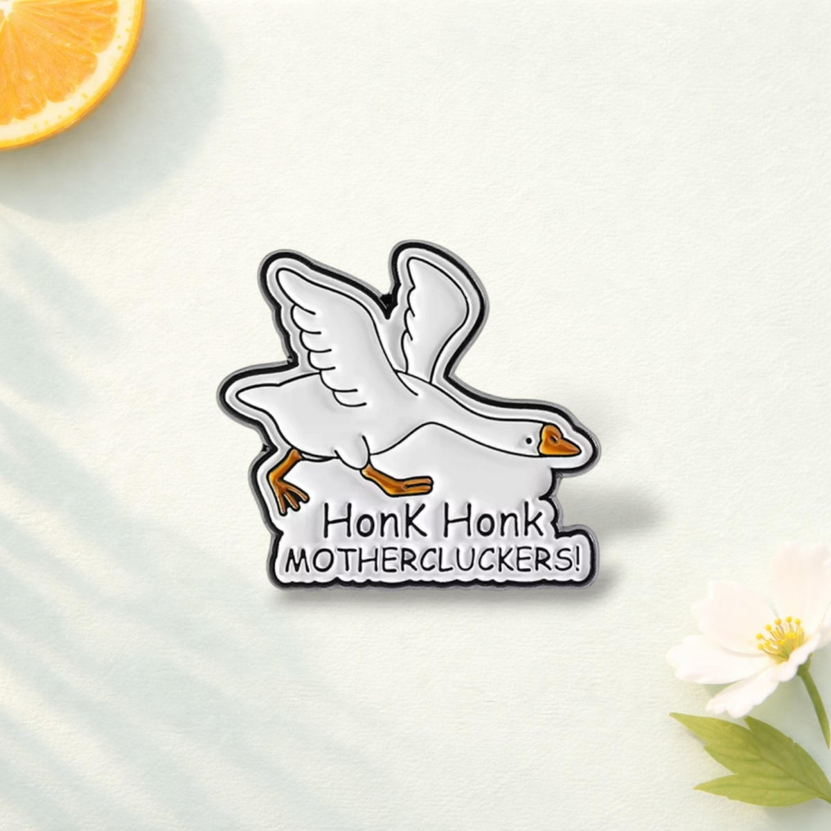 Funny Goose Enamel Pin Oh My Gooseness Brooch Cute Animal Badge Goose Lover Gift Lapel Pin Kawaii Bird Jewelry Gift for Kids
