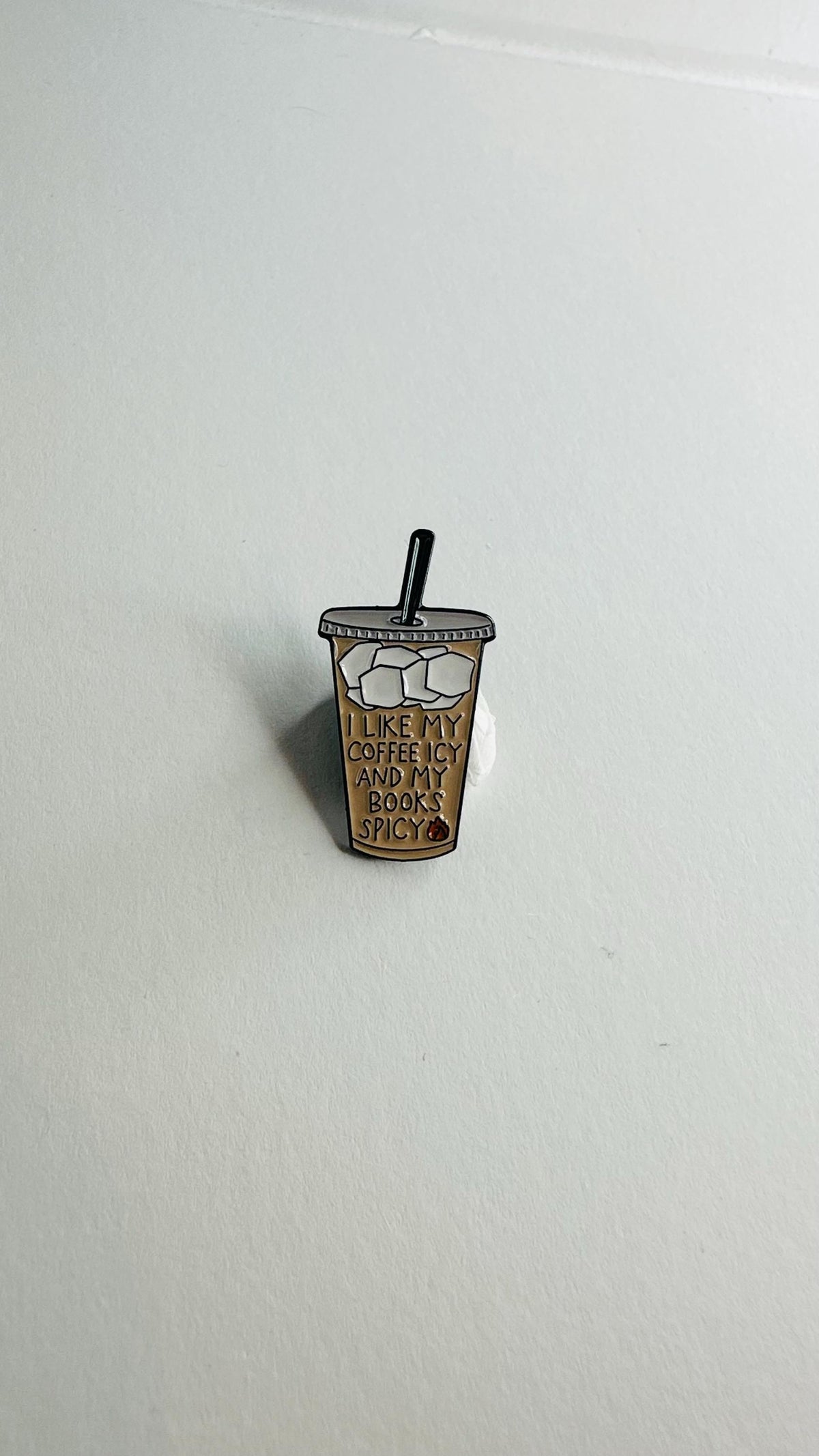 Icy Coffee Spicy Books Enamel Pin Lifestyle Preference Quote I Like My Coffee Icy and My Books Spicy