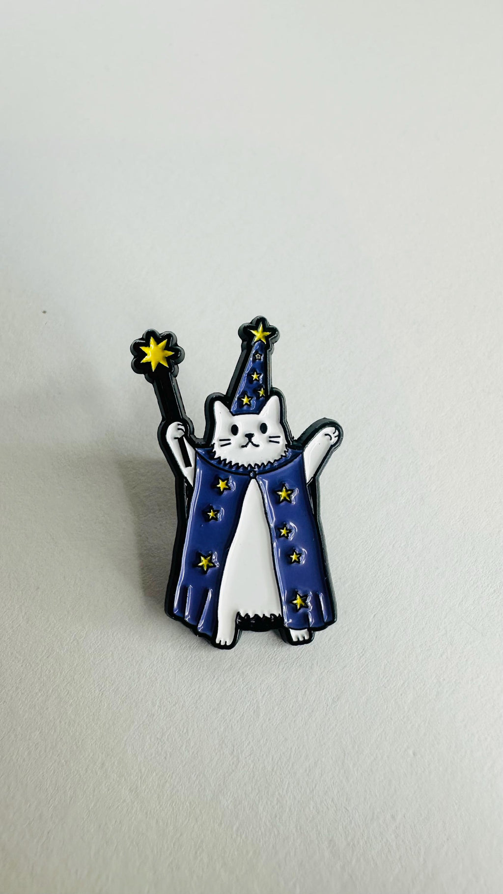 Wizard Cat Holding Magic Wand Enamel Pin Cute Dog With Witch Hat Halloween Brooch Lapel Badge
