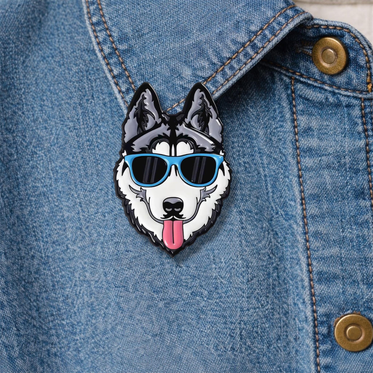 Golden Retriever German Shepherd Husky Enamel Pin Cool Dog With Sunglasses Brooch Lapel Badge Cute Jewelry