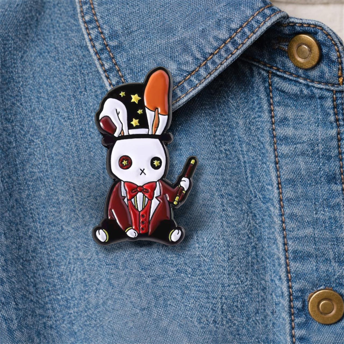 Wizard Cat Holding Magic Wand Enamel Pin Cute Dog With Witch Hat Halloween Brooch Lapel Badge
