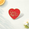 You Make a Difference Enamel Pin Red Heart Positive Quote Brooch Inspirational Lapel Badge Encouraging Jewelry Gift for Friends