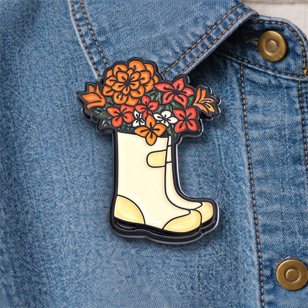 Floral Bicycle Car Enamel Pin Cute Creative Flower Cartoon Brooch Funny Artistic Lapel Badge Backpack Jewelry Gift